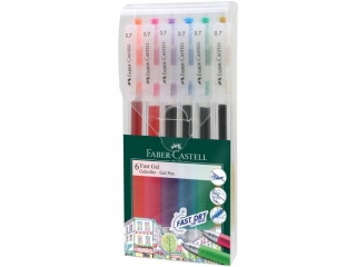 DUGOPIS AUTOMATYCZNY ELOWY FAST GEL 0, 7 MM 6 KOL. ETUI FABER-CASTELL