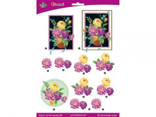 Papier do decoupage 3D bukiet 1 arkusz