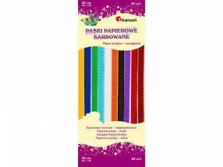 Paski karbowane papierowe 30cm 10 kolorów 60szt.