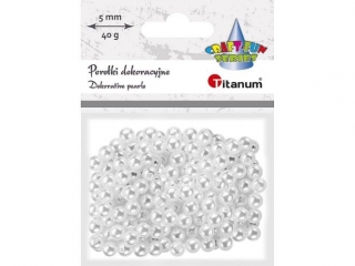 Koraliki plastikowe pere�ki O5mm bia�e per�owe 40g