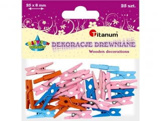 DEKORACJA DREWNIANA_SPINACZ DREW., LUZEM WORECZEK, 25 X 3 MM A`25 KOLOR MIX KOL. J.Rӯ., POMAR., BK., NIEB.