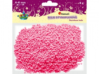 Styropianowe kulki 8g mix rozmiarów O4-6mm różowe