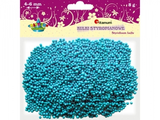 Styropianowe kulki 8g mix rozmiarów O4-6mm jasnoniebieskie