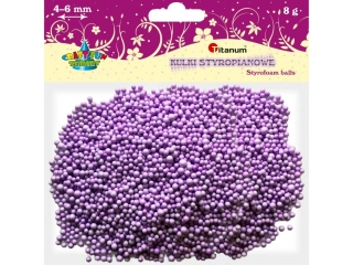Styropianowe kulki 8g mix rozmiarów O4-6mm j.fioletowe
