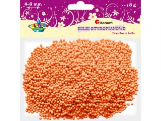 Styropianowe kulki 8g mix rozmiarów O4-6mm pomarańczowe