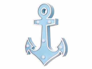 DREWNIANA DEKORACJA - KOTWICA LED, 20X27 CM NZWR-DLP