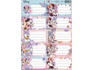 NAKLEJKI NA ZESZYTY pasek / MINNIE MOUSE [opakowanie=15szt]
