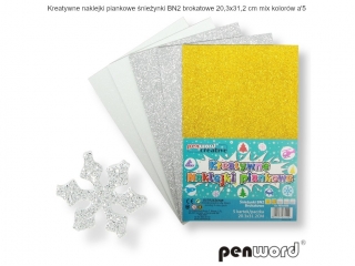 KREATYWNE NAKLEJKI PIANKOWE NIEYNKI BN2 BROKATOWE 20,3x31,2cm MIX KOLORW a5