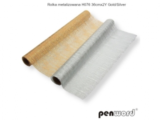 ROLKA METALIZOWANA H076 36cmx2Y GOLD/SILVER