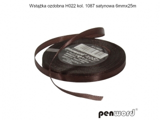 WSTĄŻKA OZDOBNA H022 KOL. 1087 SATYNOWA 6mmx25m
