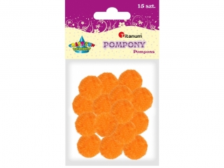 Pompony poliestrowe 18mm 15szt. pomara�czowe