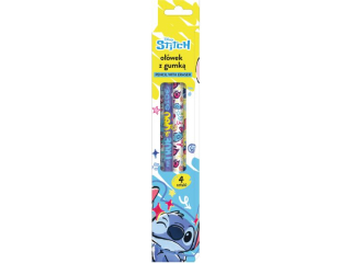 OŁÓWEK Z GUMKĄ 4szt. w kartoniku / STITCH