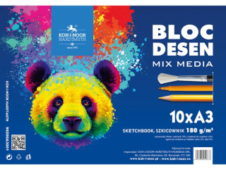 KIN SZKICOWNIK MIX MEDIA A3 10 ARK. 180 NIEDŹWIEDŹ - SERIA NIEBIESKA