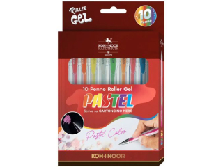 KIN DŁUGOPISY ŻELOWE KPL. 10 SZT. PASTEL NAGP-10P