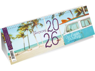 Kalendarz ze spiralk - poziomy 2026 T-100-2-25