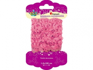 Wst��ka tiulowa kwiatuszki tiulowe 15mm 1m jasnor�owe