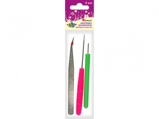 Narz�dzia do quillingu kpl. 3 szt.: ig�a, szpikulec, p�seta