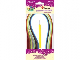 Zestaw do quillingu paski+ig�a, paski 5mm/42cm 100szt. 12 kolor�w