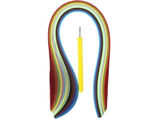Zestaw do quillingu paski+ig�a, paski 5mm/42cm 100szt. 12 kolor�w