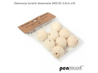 DEKORACJE KORALIKI DREWNIANE DKD-05 3,0cm a8