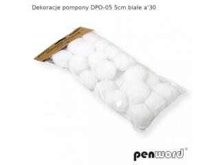 DEKORACJE POMPONY DPO-05 5cm BIA�E a30