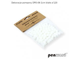 DEKORACJE POMPONY DPO-06 1cm BIA�E a120