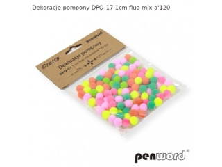 DEKORACJE POMPONY DPO-17 1cm FLUO MIX KOLOR�W a120