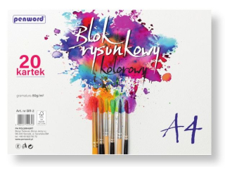 BLOK RYSUNKOWY A4 KOLOR BR-2 80g 20 KARTEK