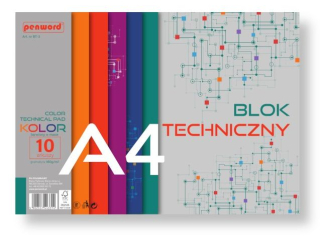 BLOK TECHNICZNY A4 KOLOR BT-3 180g 10 ARKUSZY PREMIUM BARWIONY W MASIE