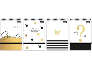 KO�ONOTES A6/96k. Kratka ZAMYKANY NA GUMK� / BLACKxWHITE [opakowanie=10szt]