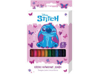 KREDKI O��WKOWE TR�JK�TNE JUMBO 12kol. / STITCH - PINK
