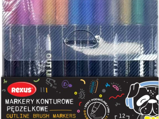 MARKERY KONTUROWE 12kol. / REXUS TEENS