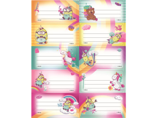 NAKLEJKI NA ZESZYTY pasek / MINIONKI [opakowanie=15szt]