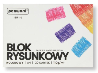 BLOK RYSUNKOWY A4 KOLOROWY BR-10 110g 20KARTEK [opakowanie=10szt] (SZPSH)