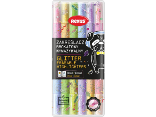 ZAKRE�LACZE BROKATOWIONE WYMAZYWALNE 6kol. / REXUS TEENS