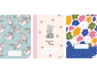 ZESZYT A4/32k. Kolorowe trzy linie / NO NAME - DZIEWCZYNKA [opakowanie=10szt]