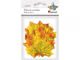 Li�cie klonu materia�owe 80x75mm 10szt. pomara�czowo-��te