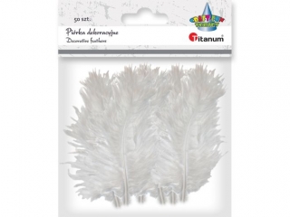 Pi�rka dekoracyjne puch indyk 9-15cm bia�e 50szt.
