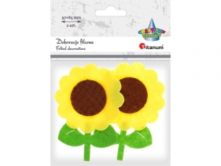 Dekoracje filcowe 3D s�oneczniki ��to-zielone 65x93mm 2szt.