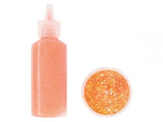 Zestaw klej z brokatem 22g + brokat 1mm 2, 5g w s�oiczku neonowy pomara�czowy