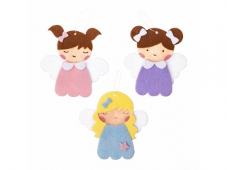 KREATYWNE DEKORACJE Z FILCU - ZAWIESZKI ANIO�KI, 3 SZT [opakowanie=3szt] NZWR-DLP