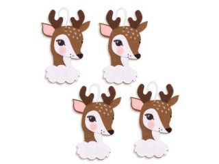 KREATYWNE DEKORACJE Z FILCU - ZAWIESZKI BAMBI, 4SZT. [opakowanie=3szt] NZWR-DLP