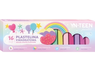 Plastelina YNT kwadratowa pastelowa 16 kolorw