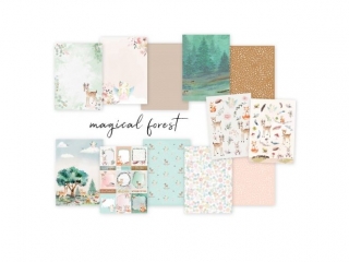 BLOK PAPIERW KREATYWNYCH Z ELEMENTAMI DO WYCINANIA - MAGICAL FOREST, 20 ARKUSZY