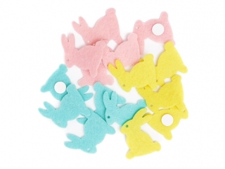 NAKLEJKI Z FILCU - KR�LICZKI 4 CM, 15 SZT. PASTEL [opakowanie=6szt] WLK-DLP