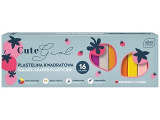 Plastelina INTERDRUK kwadratowa 16 kolorw CUTE GIRL