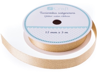 TASIEMKA SATYNOWA Z BROKATEM, ZOTA, 3 M