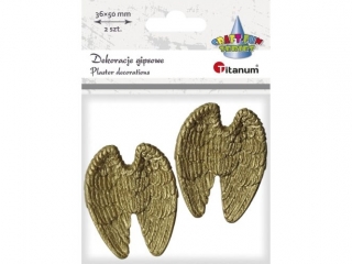 Skrzyd�a anio�a ceramiczne 40x52x10mm z�ote 2szt.