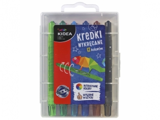 Kredki wykręcane KIDEA w etui 12 kolorów
