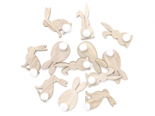 DREWNIANE KR�LICZKI 5 x 5, 5 X 1, 5 CM, 6 SZT [opakowanie=3szt] WLK-DLP